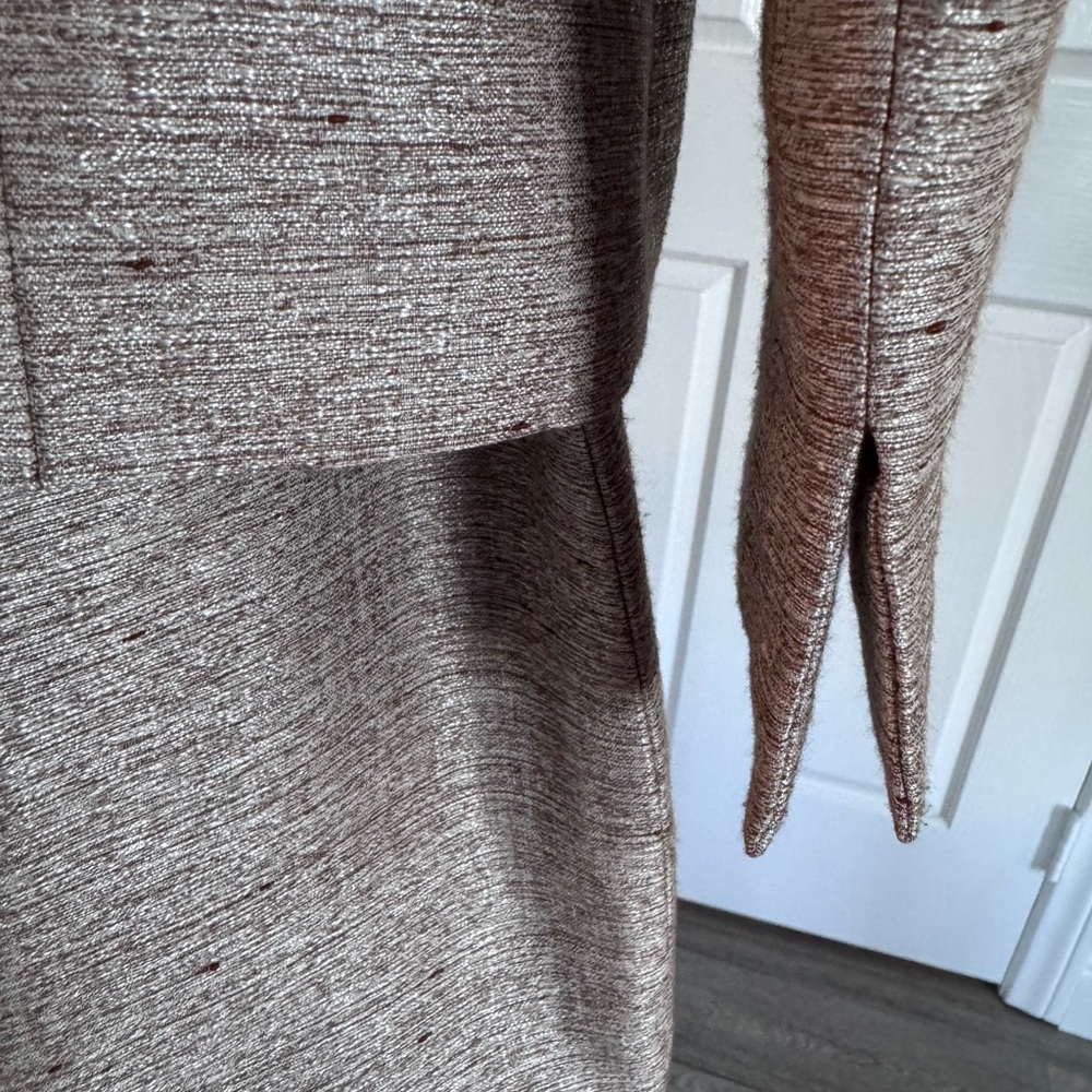 Women's tan tweed Blazer and Skirt Set - Picture 5 of 9